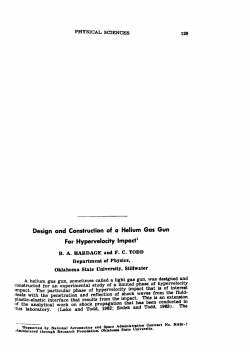 Design and Construction of a Helium Gas Gun for Hypervelocity