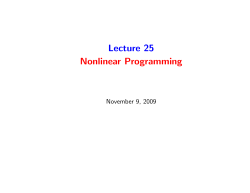 Lecture 25 Nonlinear Programming