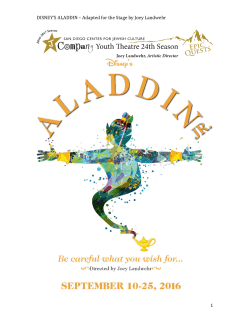 DISNEY`S ALADDIN &ndash; Adapted for the Stage by Joey Landwehr 1