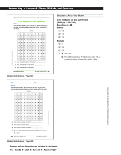 Answer Key &bull; Lesson 4: Dimes, Nickels, and Quarters
