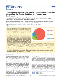 Discovery of Cell Compartment Specific Protein&ndash;Protein Interactions