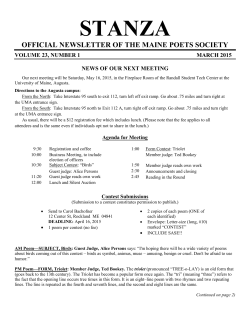 Stanza Vol. 23. No. 1