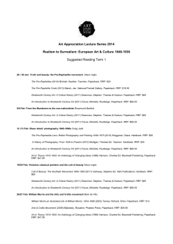Realism to Surrealism: suggested reading term 1