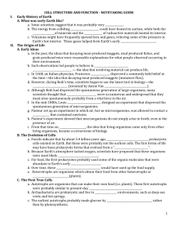 1 CELL STRUCTURE AND FUNCTION