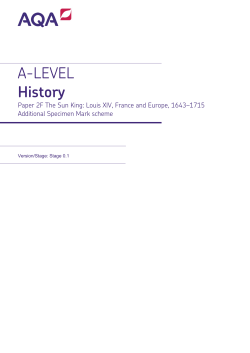 A-level History Specimen mark scheme Paper 2F