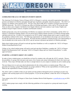 ACLU Student Group Guidelines