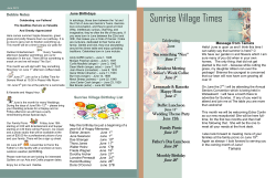 Newsletter - Sunrise Village