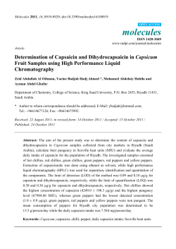Determination of Capsaicin and Dihydrocapsaicin in Capsicum Fruit