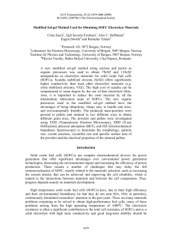 Modified sol-gel method used for obtaining SOFC electrolyte materials