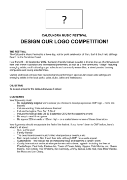CMF Design Our Logo Brief - Caloundra Music Festival