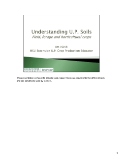 Understanding U.P. Soils (March 5, 2013: Ag for