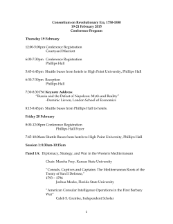 Conference Program - Consortium on the Revolutionary Era