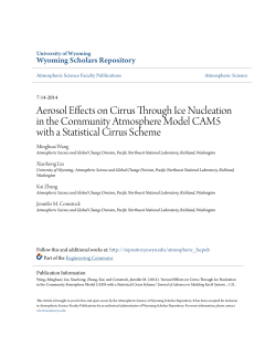 Aerosol Effects on Cirrus Through Ice Nucleation in the Community