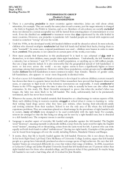 READING PRACTICE 10- Left-handedness