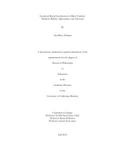 Gendered Racial Socialization in Black Families