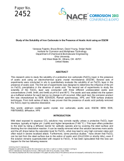 Study of the Solubility of Iron Carbonate in the Presence of Acetic