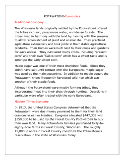 POTAWATOMI-Economics Traditional Economy The Wisconsin
