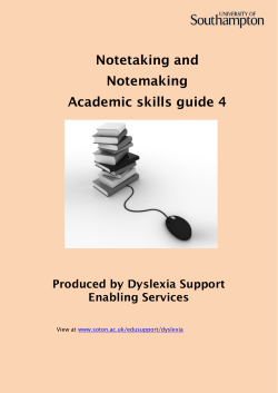 Notetaking and Notemaking Academic skills guide 4