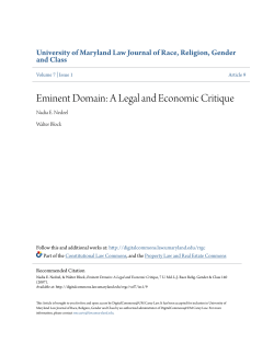 Eminent Domain: A Legal and Economic Critique