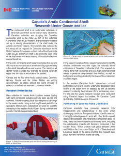 Canada`s Arctic Continental Shelf: Research Under Ocean and Ice