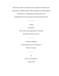 Identification of Organo-tellurium and Organo