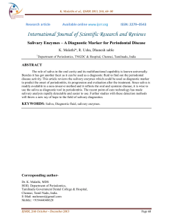 Salivary Enzymes - International Journal of Scientific Research and