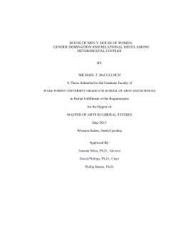 HOUSE OF MEN V. HOUSE OF WOMEN: GENDER DOMINATION