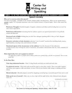 Speech Anxiety - Agnes Scott College