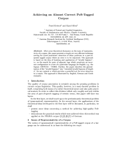 Achieving an Almost Correct PoS-Tagged Corpus Pavel Kvzetozn1