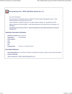 National Fire Protection Association Report