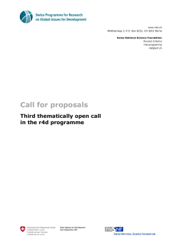 Third thematically open call 2017