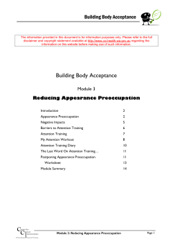 Module 3: Reducing Appearance Preoccupation