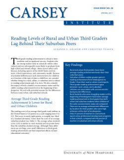 Reading levels of rural and urban third graders lag behind their
