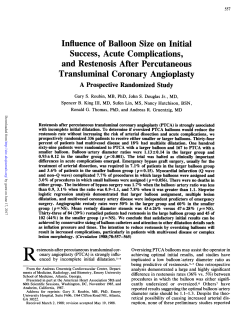 Influence of Balloon Size on Initial Success, Acute