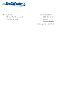 8/11/2014 10:27:26 AM To Gayle Robins 250 South Main Street