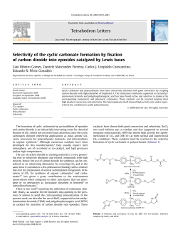Selectivity of the cyclic carbonate formation by fixation of carbon