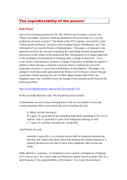 The unpredictability of the pounce Kate Foord