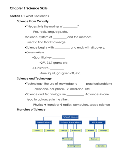 Chapter 1 Science Skills