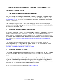 provider defaults - Tuition Protection Service