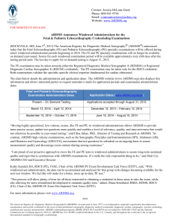 ARDMS Announces Windowed Administration for the Fetal