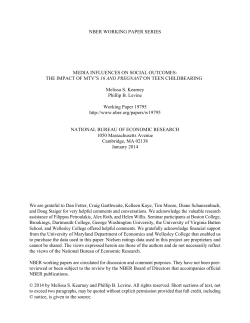 Media Influences on Social Outcomes: The Impact of MTV`s 16 and