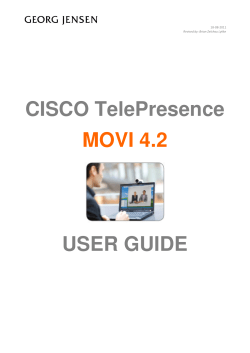 CISCO TelePresence MOVI 4.2 USER GUIDE - Contact