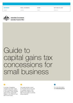 Guide to capital gains tax concessions for small