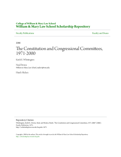 The Constitution and Congressional Committees, 1971-2000