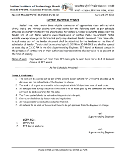 No: IIT Mandi(CW)/SE-363/2013-14/31-32 Date: 23-09