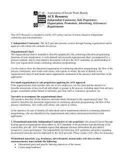 ACE: Independent Contractors/Sole Proprietor guidelines