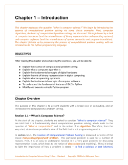 Chapter 1 – Introduction - Department of Computer Science