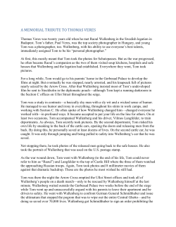 a memorial tribute to thomas veres