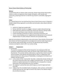 Denver Green School Exhibit I. Articles of Partnership