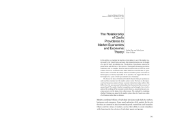 The Relationship of God`s Providence to Market Economies and